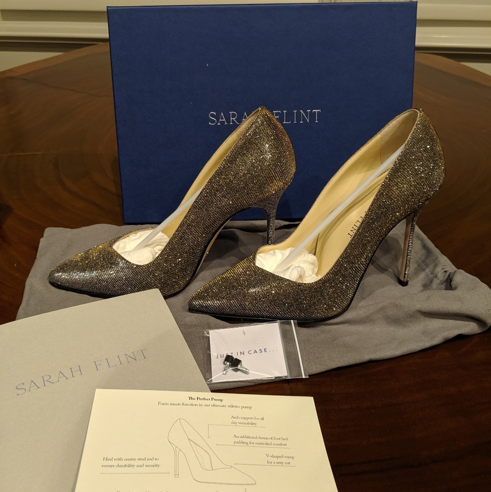 Sarah Flint Perfect Pump 100mm in Gunmetal, Size 7